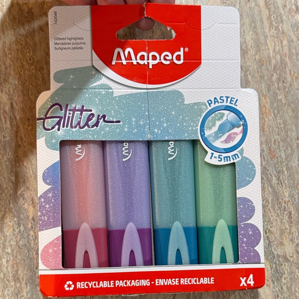 NEW Pastel Glitter Highlighters Set